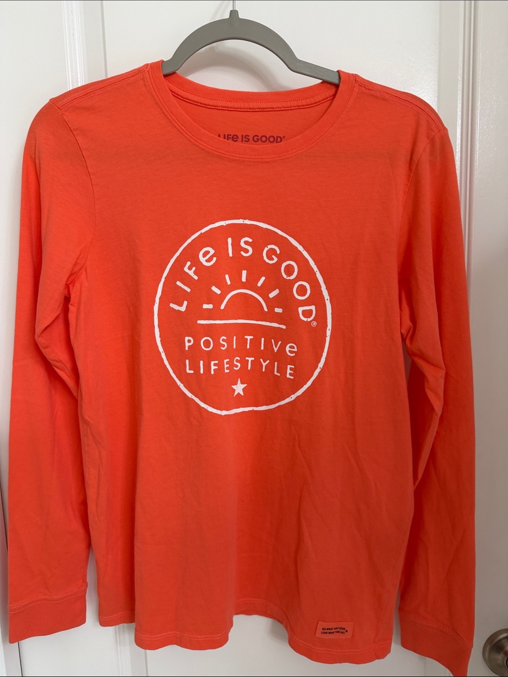 Life Is Good Orange Long-Sleeve Graphic Tee for women